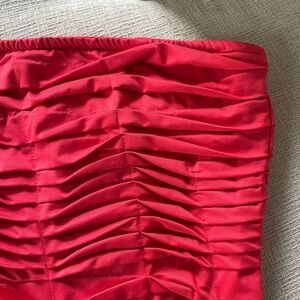 Strapless Ruched Red/Deep Pink Mini Dress Bodice